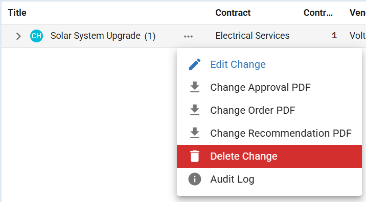 How to Edit and Delete Change Orders